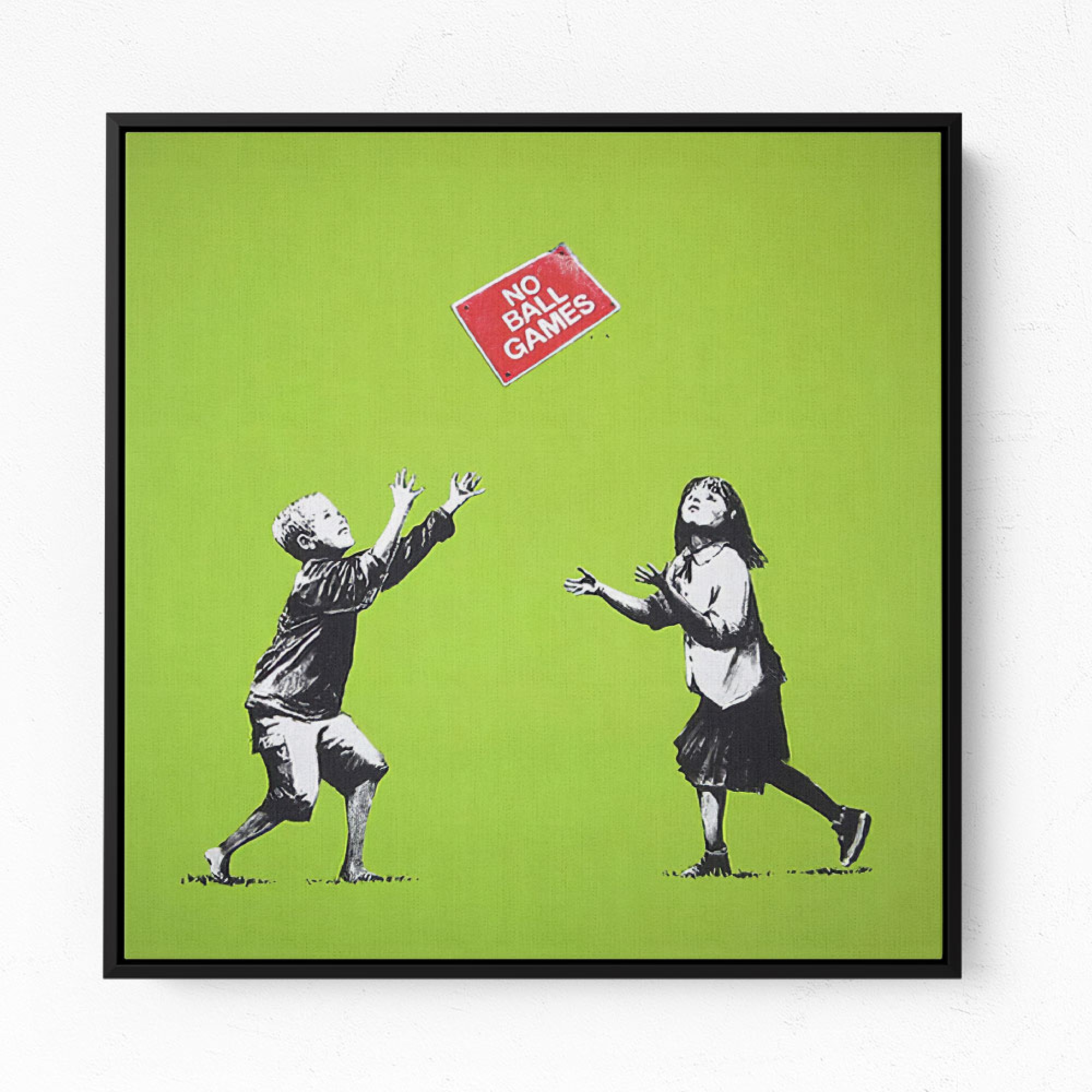 No Ball Games Green Banksy Wall Art